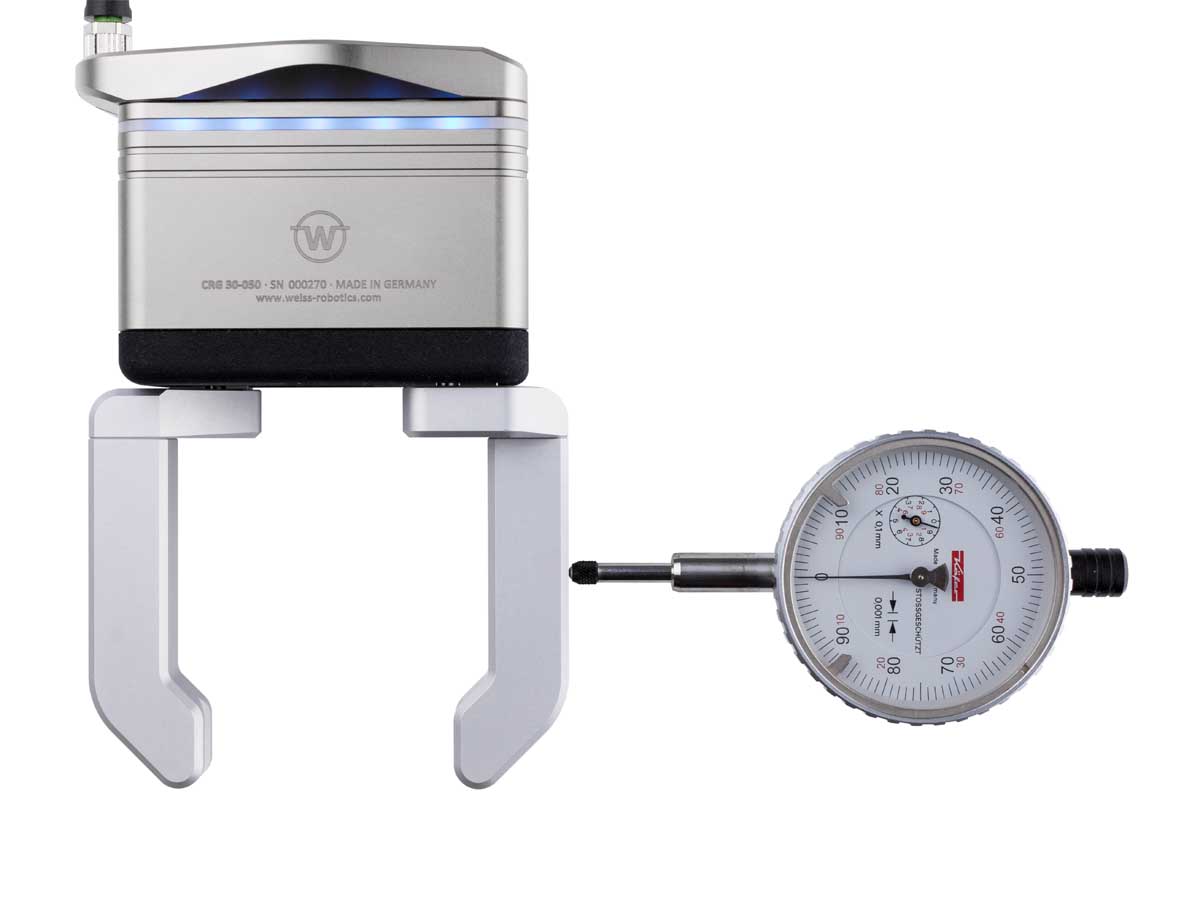 CRG gripping modules from WEISS ROBOTICS have an integrated absolute position measurement